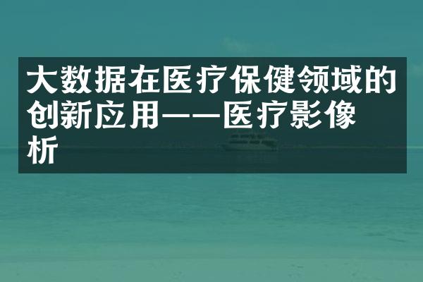 大数据在医疗保健领域的创新应用——医疗影像分析