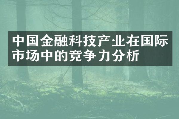 中国金融科技产业在国际市场中的竞争力分析