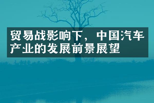 贸易战影响下，中国汽车产业的发展前景展望