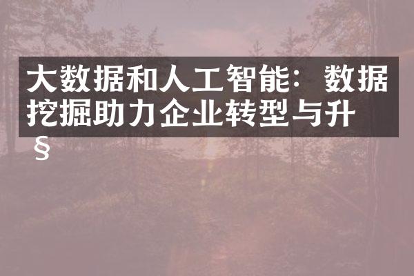 数据和人工智能：数据挖掘助力企业转型与升级