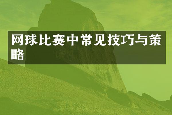 网球比赛中常见技巧与策略