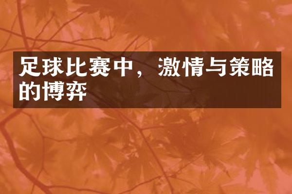 足球比赛中，激情与策略的博弈