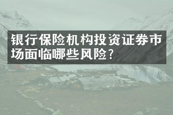 银行保险机构投资证券市场面临哪些风险？