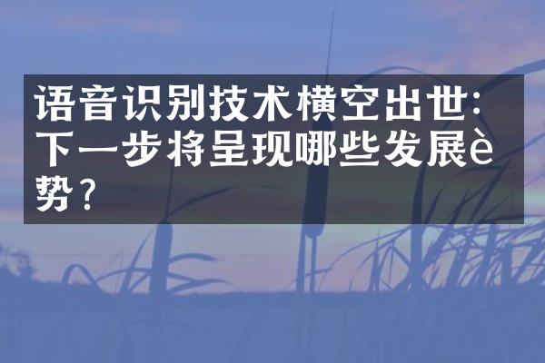 语音识别技术横空出世：下一步将呈现哪些发展趋势？