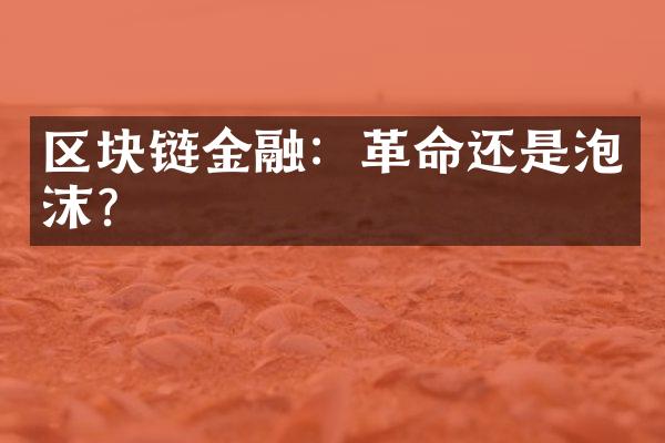 区块链金融：革命还是泡沫？