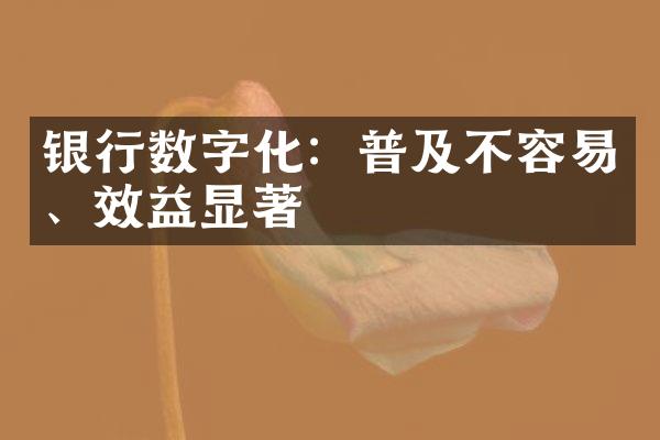 银行数字化：普及不容易、效益显著