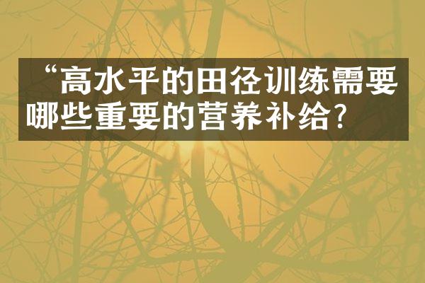 “高水平的田径训练需要哪些重要的营养补给？”