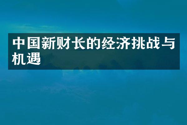 中国新财长的经济挑战与机遇