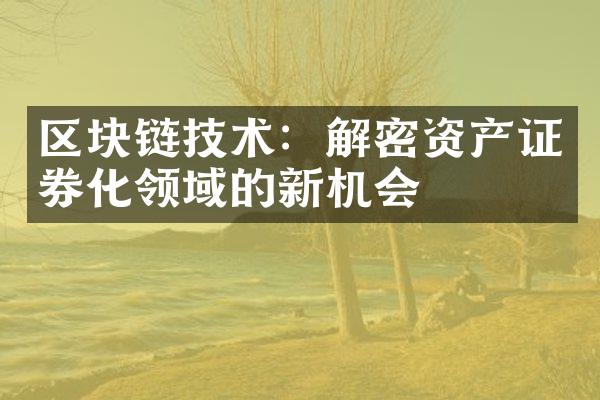 区块链技术：解密资产证券化领域的新机会