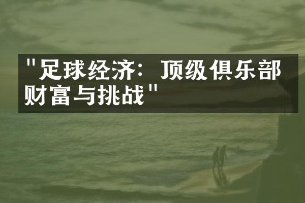 "足球经济：顶级俱乐部的财富与挑战"