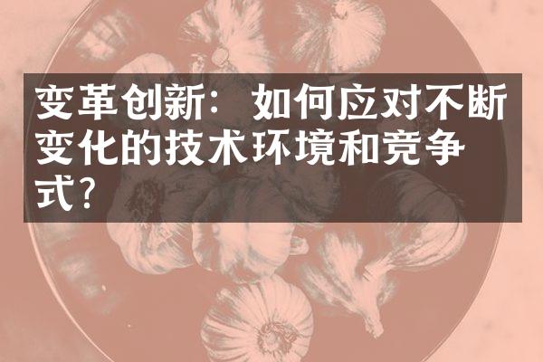 变革创新：如何应对不断变化的技术环境和竞争方式？