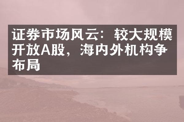 证券市场风云：较大规模开放A股，海内外机构争相布局