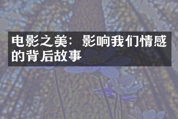 电影之美：影响我们情感的背后故事