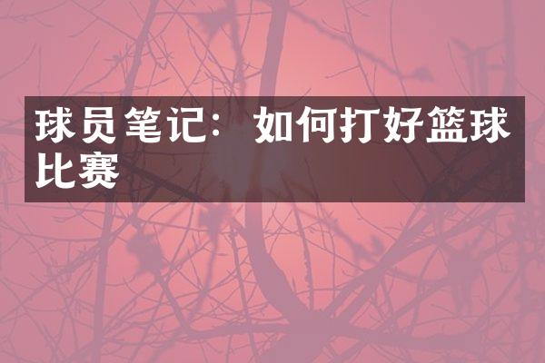 球员笔记：如何打好篮球比赛