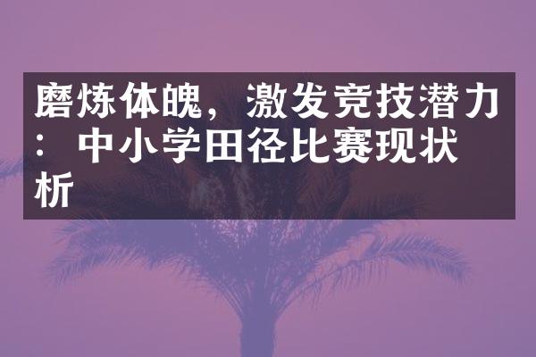 磨炼体魄，激发竞技潜力：中小学田径比赛现状分析