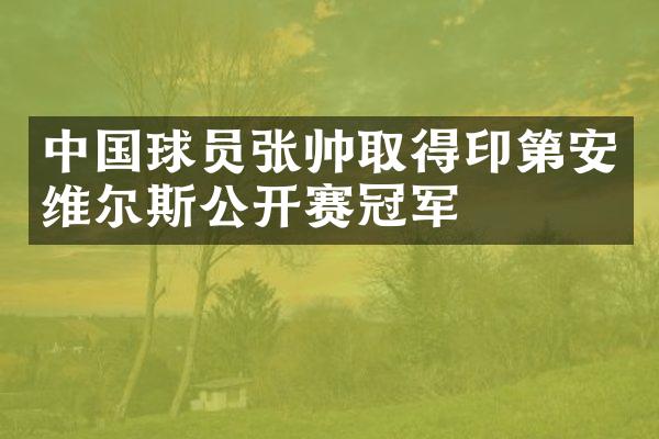 中国球员张帅取得印第安维尔斯公开赛冠军