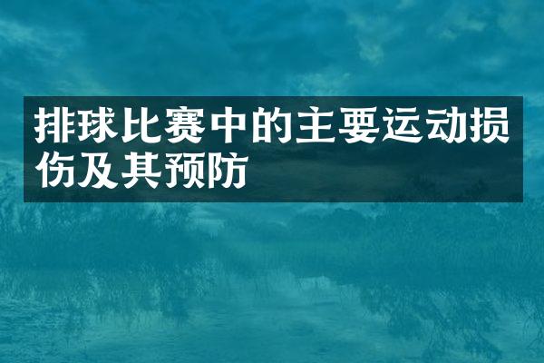 排球比赛中的主要运动损伤及其预防