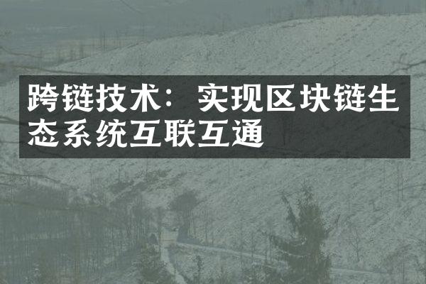 跨链技术：实现区块链生态系统互联互通