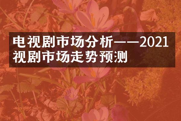 电视剧市场分析——2021电视剧市场走势预测