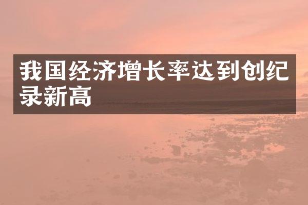 我国经济增长率达到创纪录新高