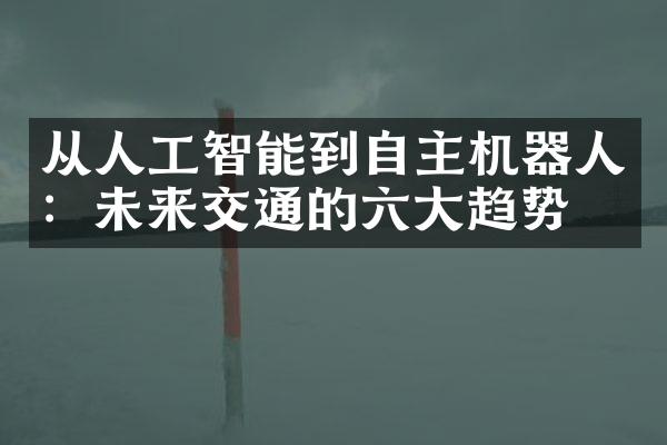 从人工智能到自主机器人：未来交通的六大趋势