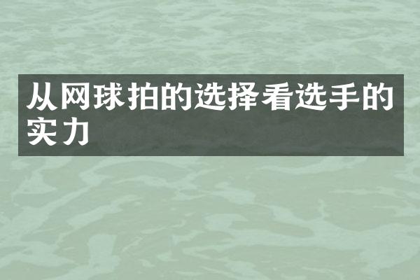 从网球拍的选择看选手的实力