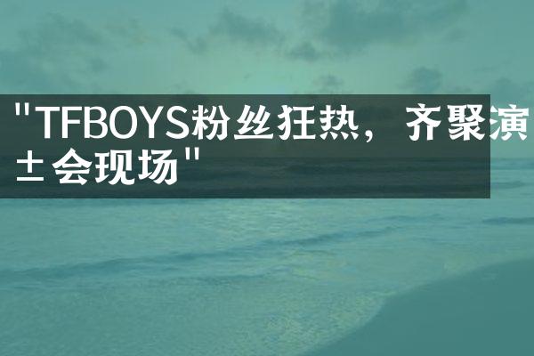 "TFBOYS粉丝狂热，齐聚演唱会现场"