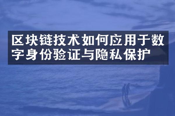 区块链技术如何应用于数字身份验证与隐私保护