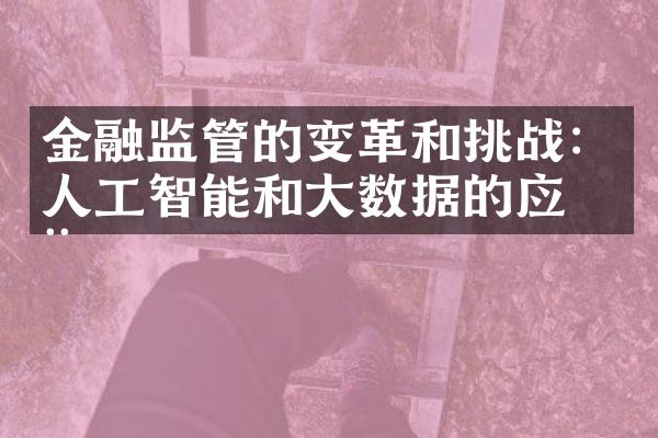 金融监管的变革和挑战：人工智能和数据的应用