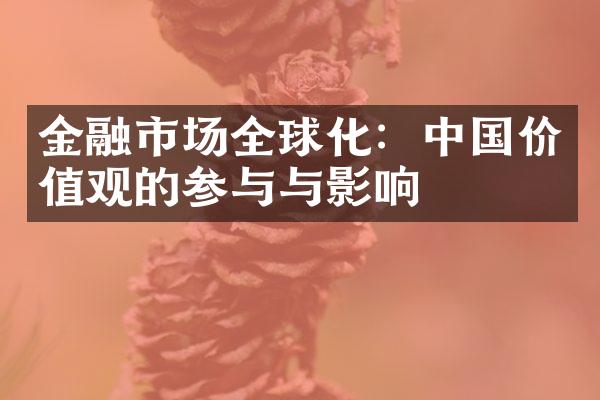 金融市场全球化：中国价值观的参与与影响