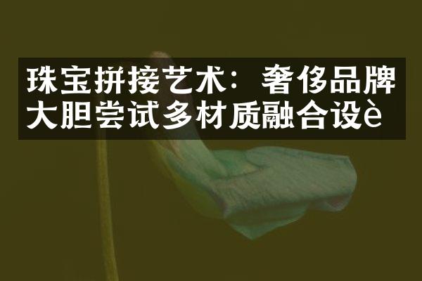 珠宝拼接艺术：奢侈品牌大胆尝试多材质融合设计