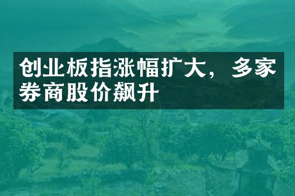 创业板指涨幅扩大，多家券商股价飙升