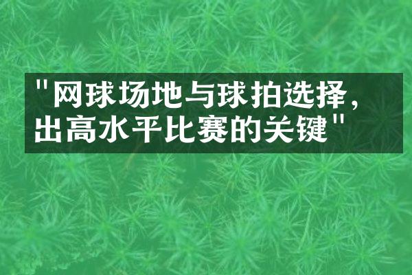 "网球场地与球拍选择，打出高水平比赛的关键"