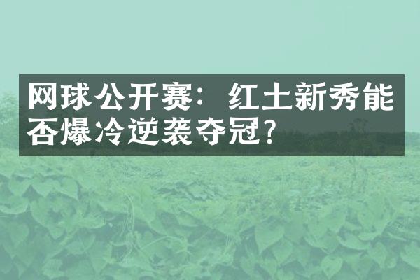 网球公开赛：红土新秀能否爆冷逆袭夺冠？