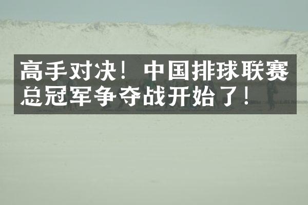 高手对决！中国排球联赛总冠军争夺战开始了！