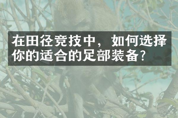 在田径竞技中，如何选择你的适合的足部装备？