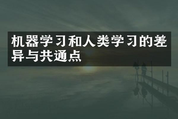 机器学习和人类学习的差异与共通点