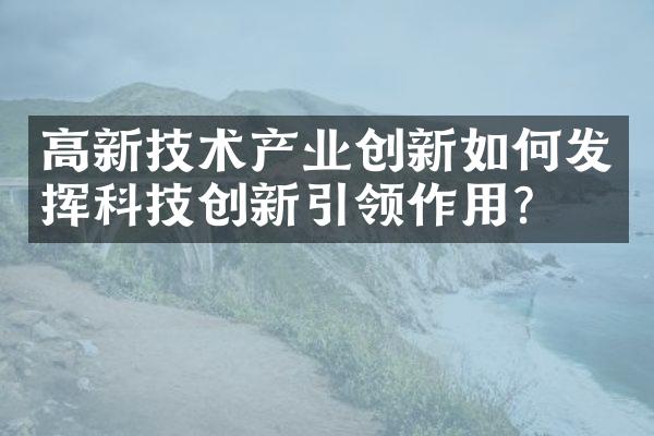 高新技术产业创新如何发挥科技创新引领作用？