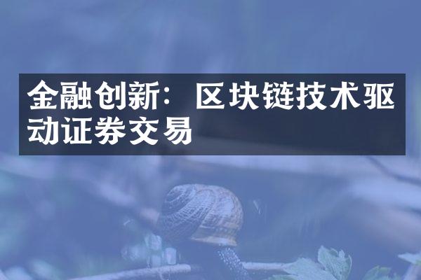 金融创新：区块链技术驱动证券交易