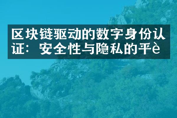 区块链驱动的数字身份认证：安全性与隐私的平衡