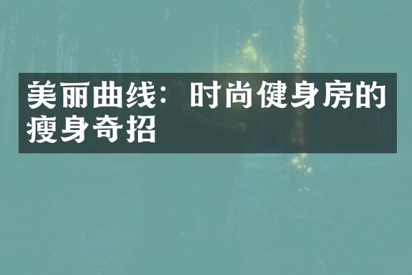 美丽曲线：时尚健身房的瘦身奇招