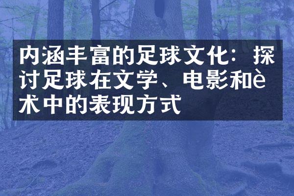 内涵丰富的足球文化：探讨足球在文学、电影和艺术中的表现方式