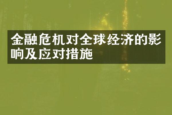 金融危机对全球经济的影响及应对措施