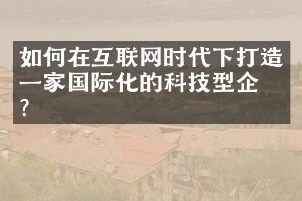 如何在互联网时代下打造一家国际化的科技型企业？