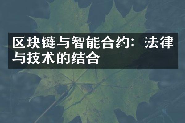 区块链与智能合约：法律与技术的结合