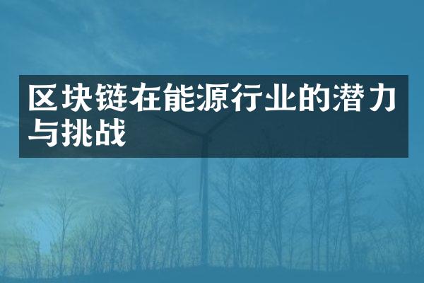 区块链在能源行业的潜力与挑战