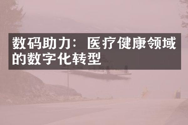 数码助力：医疗健康领域的数字化转型