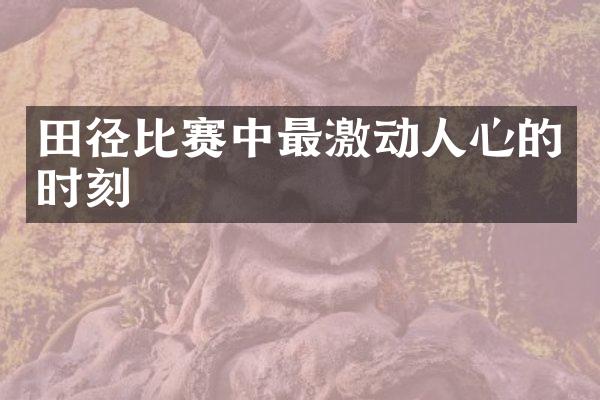 田径比赛中最激动人心的时刻