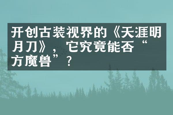 开创古装视界的《天涯明月刀》，它究竟能否“东方魔兽”？