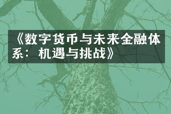 《数字货币与未来金融体系：机遇与挑战》